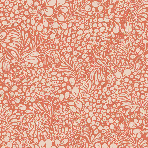 Siv Red Botanical Wallpaper