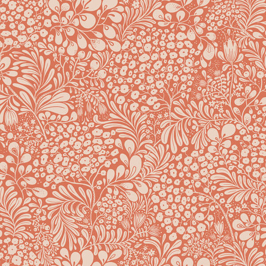 Siv Red Botanical Wallpaper