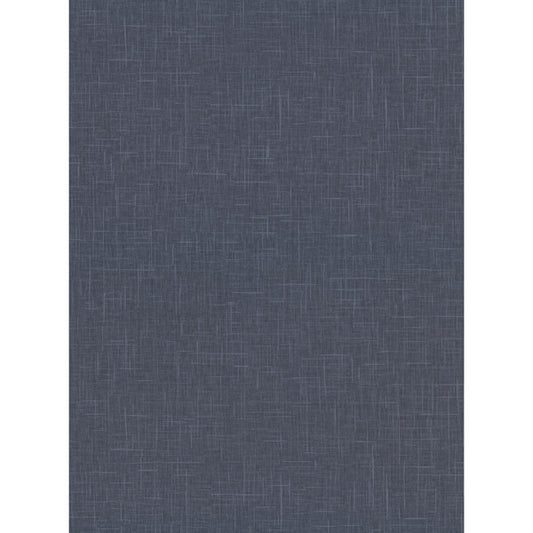 Linville Navy Faux Linen Wallpaper