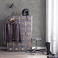Travertine Dark Grey Patina Texture Wallpaper