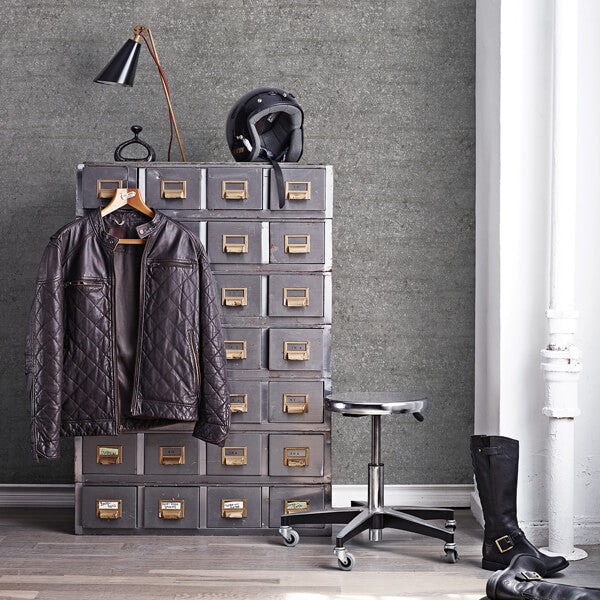 Travertine Dark Grey Patina Texture Wallpaper