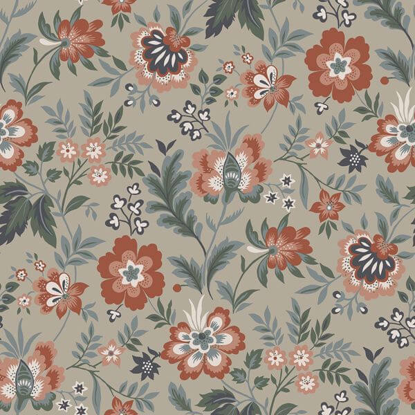 Athena Beige Floral Wallpaper