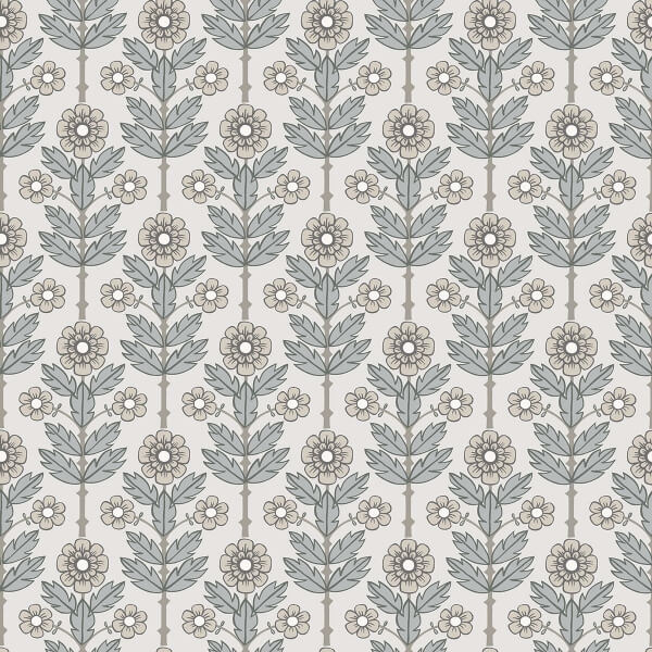 Aya White Floral Wallpaper