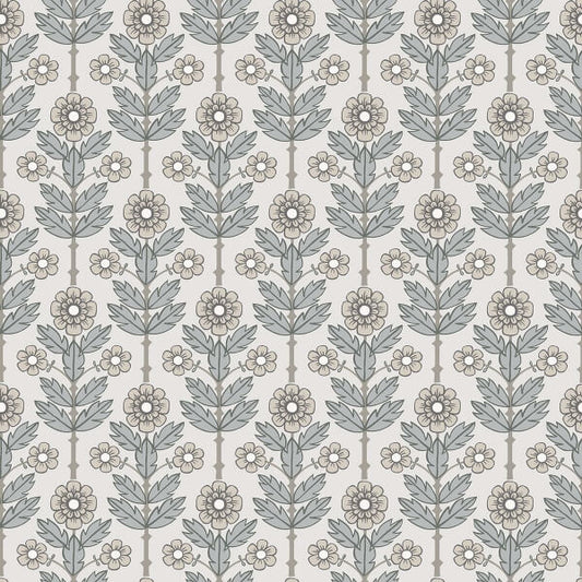 Aya White Floral Wallpaper