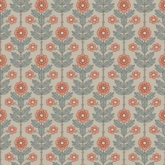 Aya Beige Floral Wallpaper