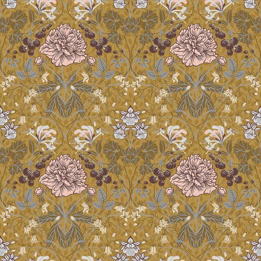 Celestine Mustard Floral Wallpaper