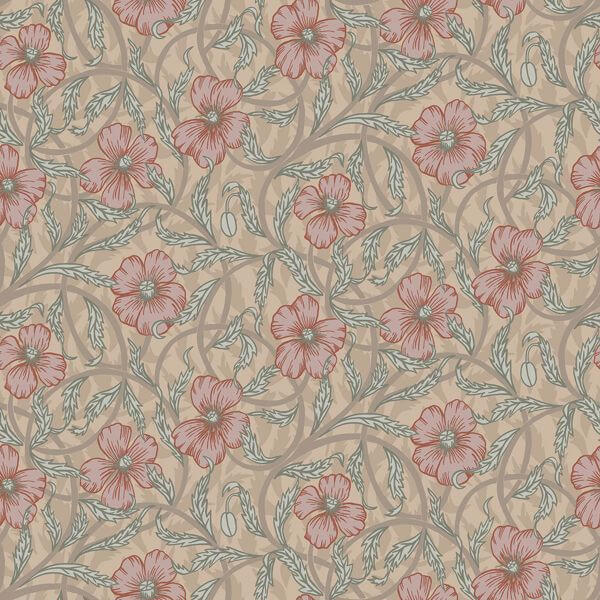 Imogen Light Brown Floral Wallpaper