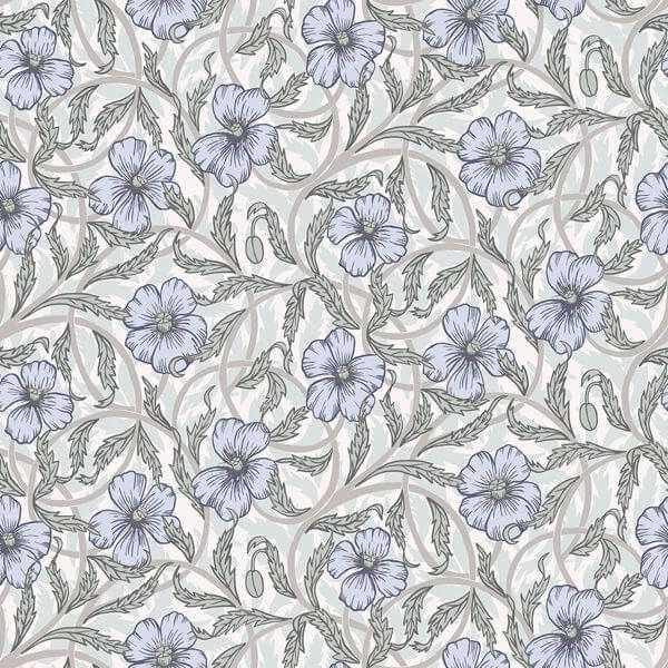 Imogen Light Blue Floral Wallpaper
