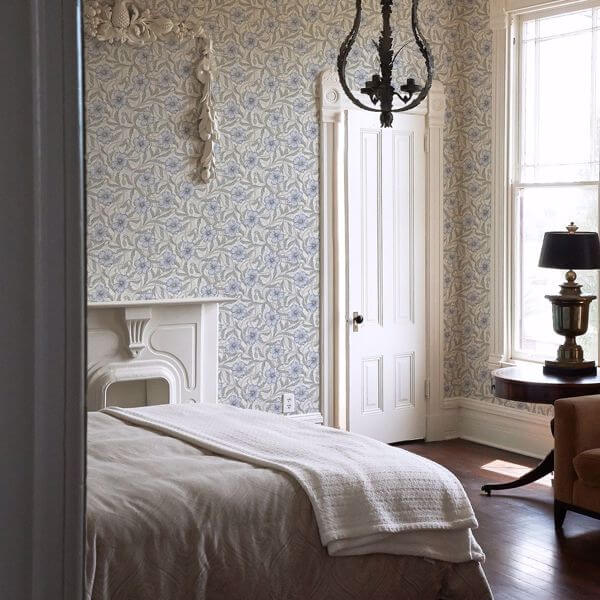Imogen Light Blue Floral Wallpaper