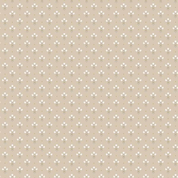Lili Beige Miniature Floral Wallpaper