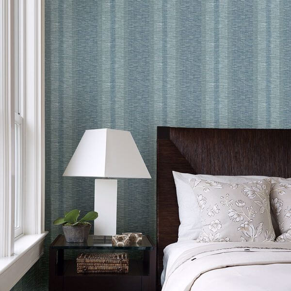 Pezula Teal Texture Stripe Wallpaper