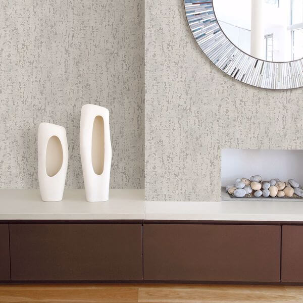 Malawi Light Grey Leather Texture Wallpaper