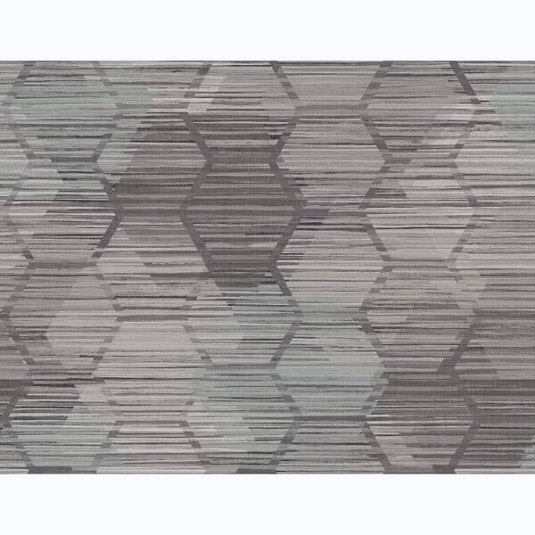 Jabari Charcoal Geometric Faux Grasscloth Wallpaper