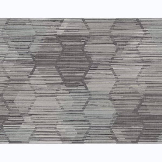 Jabari Charcoal Geometric Faux Grasscloth Wallpaper