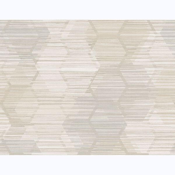 Jabari Beige Geometric Faux Grasscloth Wallpaper