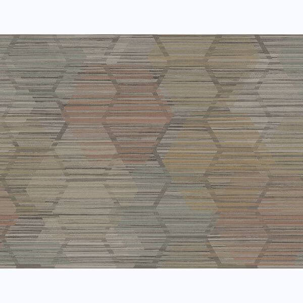 Jabari Brown Geometric Faux Grasscloth Wallpaper