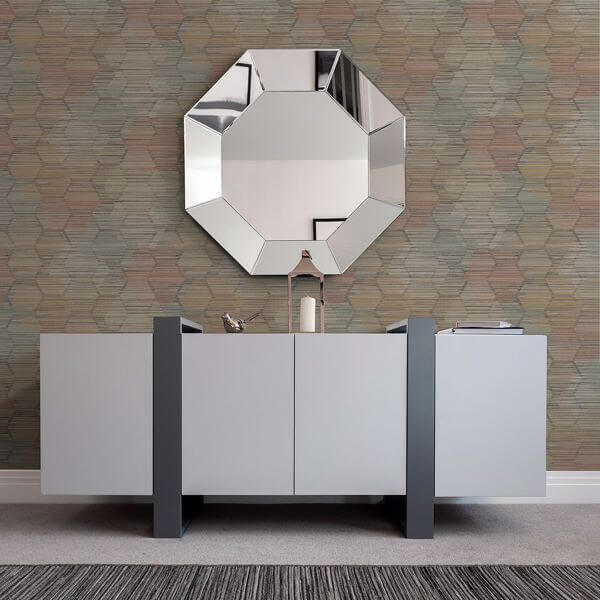 Jabari Brown Geometric Faux Grasscloth Wallpaper