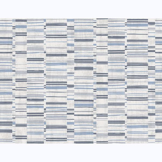 Fresnaye Blue Linen Stripe Wallpaper