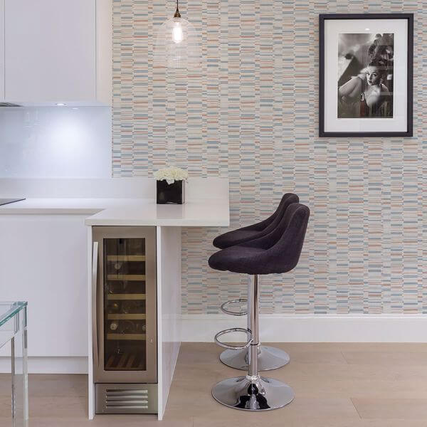 Fresnaye Light Blue Linen Stripe Wallpaper
