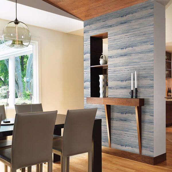 Sandhurst Blue Abstract Stripe Wallpaper