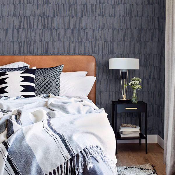 Zandari Navy Distressed Texture Wallpaper