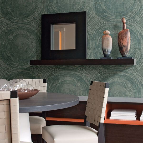 Lalit Teal Medallion Wallpaper