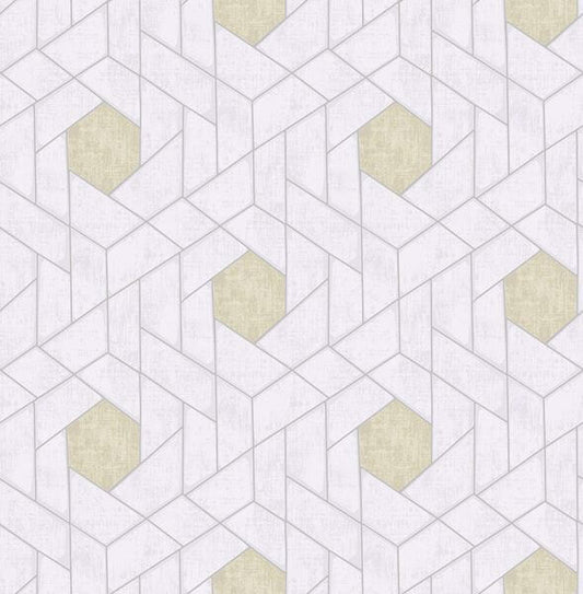 Granada Silver Geometric Wallpaper