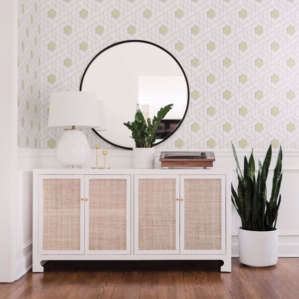 Granada Silver Geometric Wallpaper