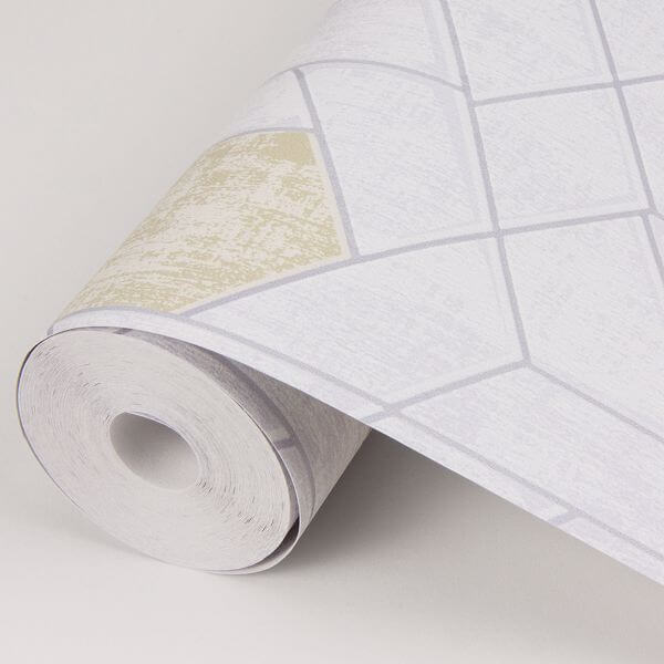 Granada Silver Geometric Wallpaper