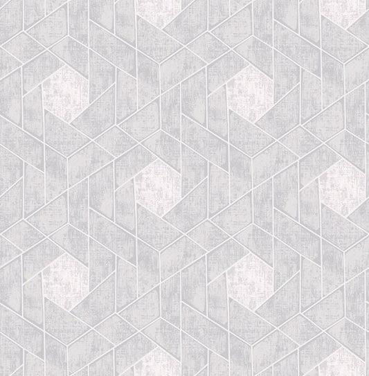 Granada Light Grey Grey Geometric Wallpaper