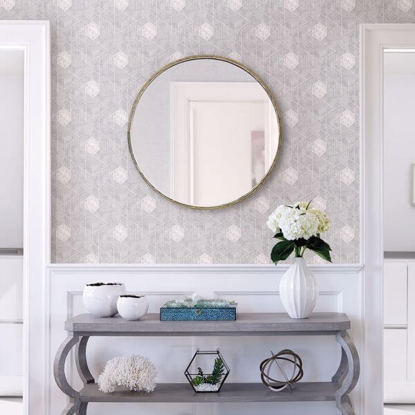 Granada Light Grey Grey Geometric Wallpaper