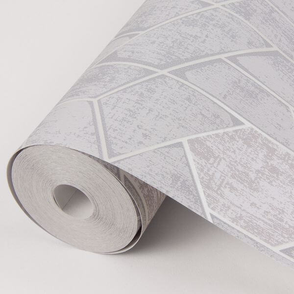 Granada Light Grey Grey Geometric Wallpaper