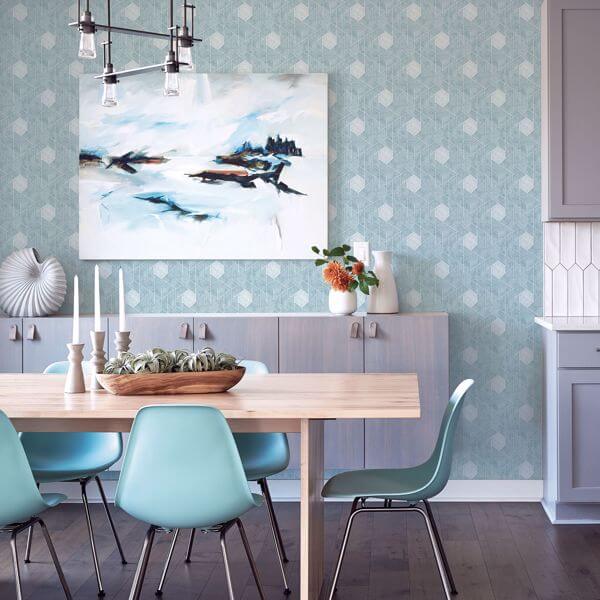 Granada Aqua Geometric Wallpaper
