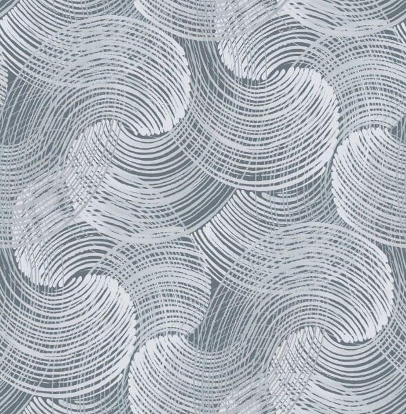 Karson Blue Swirling Geometric Wallpaper