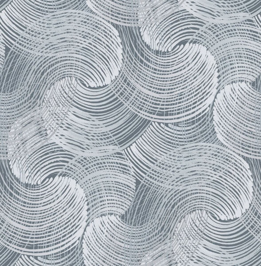 Karson Blue Swirling Geometric Wallpaper