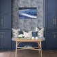 Karson Blue Swirling Geometric Wallpaper