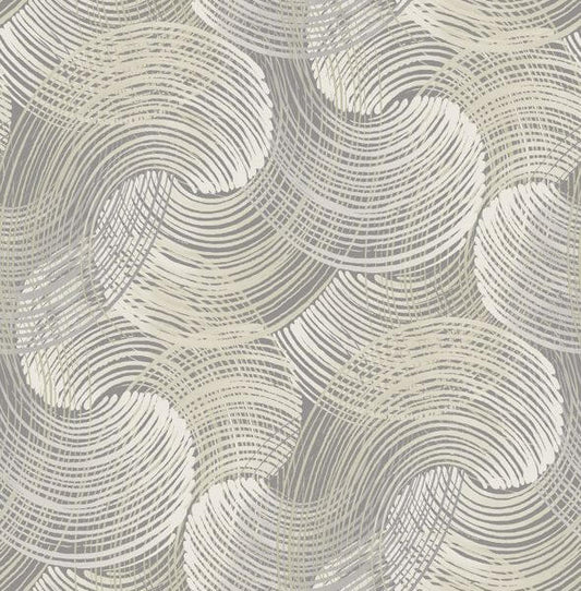 Karson Grey Swirling Geometric Wallpaper