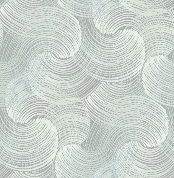 Karson Teal Swirling Geometric Wallpaper