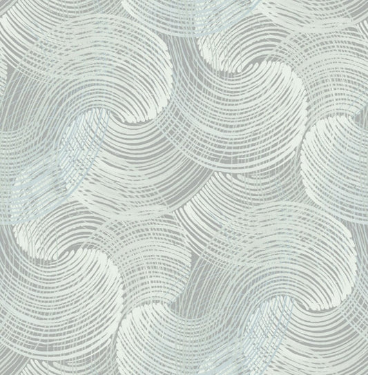 Karson Teal Swirling Geometric Wallpaper