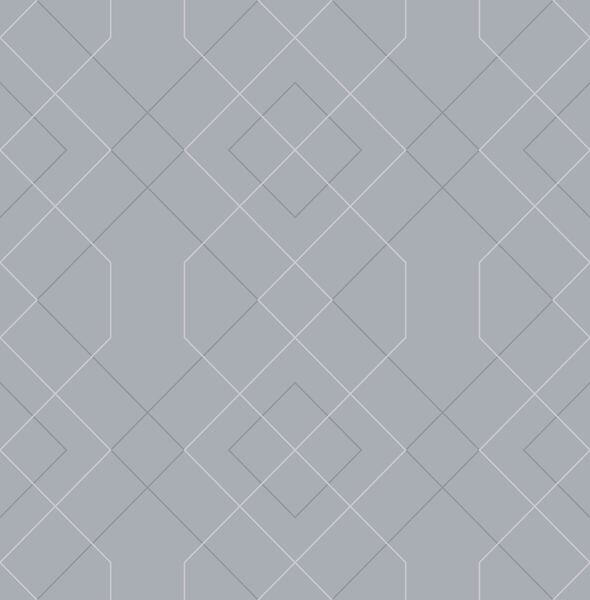 Ballard Pewter Geometric Wallpaper