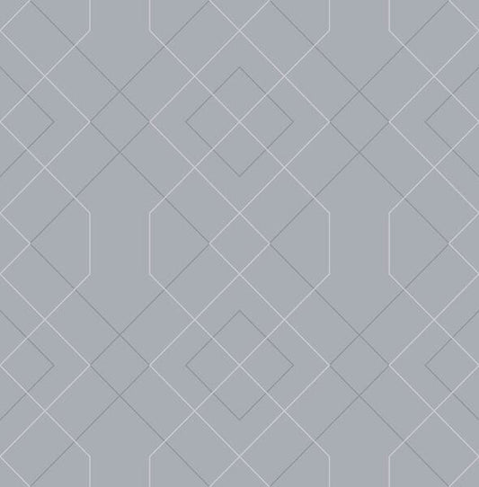 Ballard Pewter Geometric Wallpaper