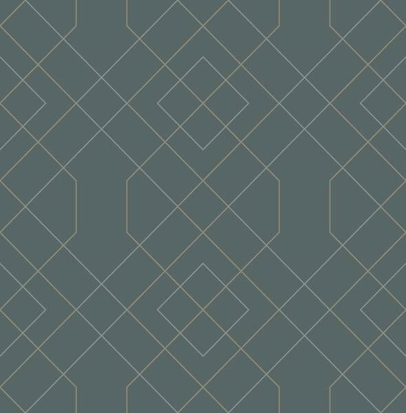 Ballard Teal Geometric Wallpaper
