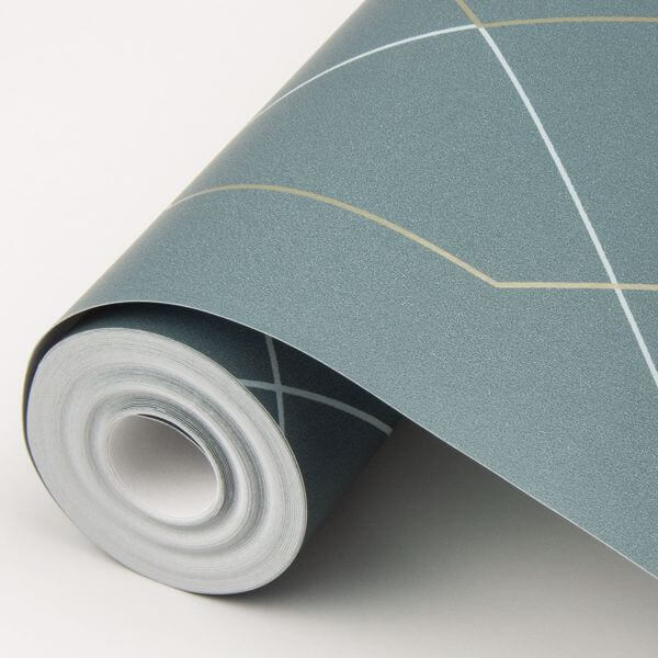 Ballard Teal Geometric Wallpaper