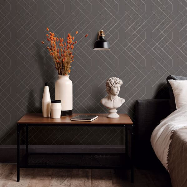 Ballard Grey Geometric Wallpaper