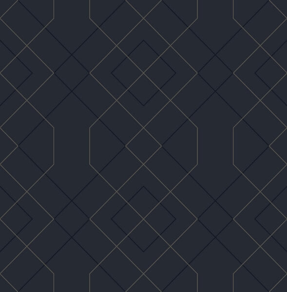 Ballard Indigo Geometric Wallpaper