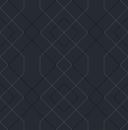 Ballard Indigo Geometric Wallpaper