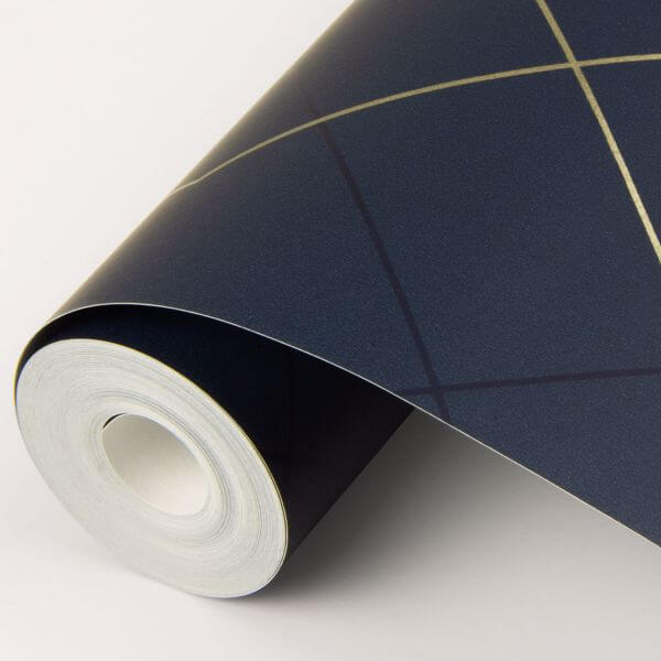 Ballard Indigo Geometric Wallpaper