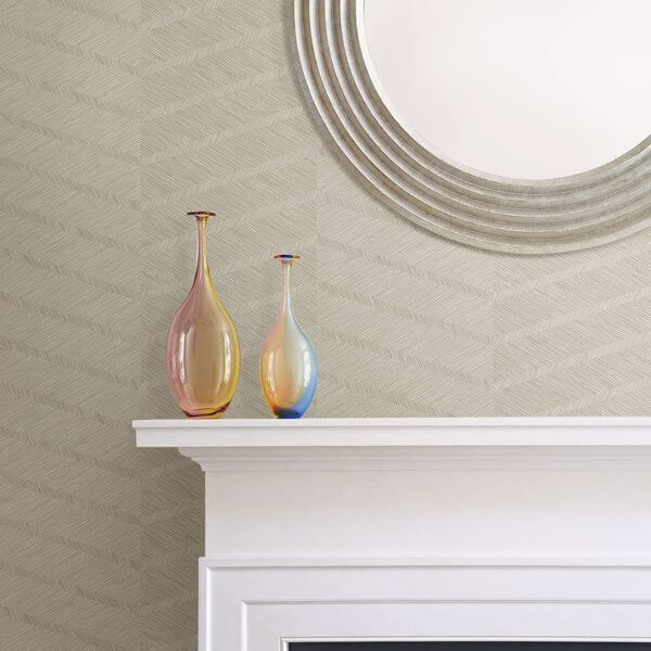 Aspen Champagne Chevron Wallpaper