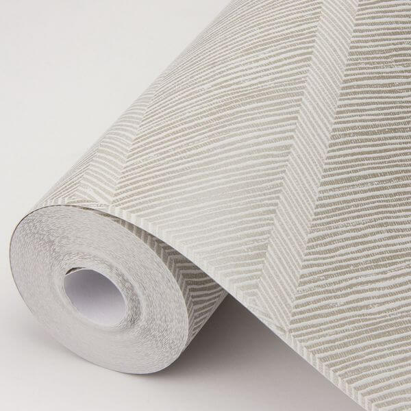 Aspen Champagne Chevron Wallpaper