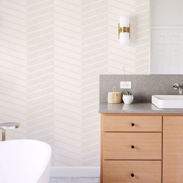 Aspen White Chevron Wallpaper